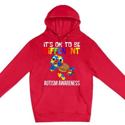 It's Ok To Be Different Autism Awareness Save The Turtles Premium Pullover Hoodie