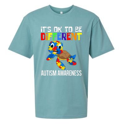 It's Ok To Be Different Autism Awareness Save The Turtles Sueded Cloud Jersey T-Shirt