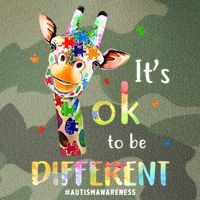 It's Ok To Be Different Autism Awareness Puzzle Giraffe Legacy Tie Dye Trucker Hat