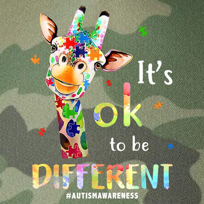 It's Ok To Be Different Autism Awareness Puzzle Giraffe Legacy Tie Dye Trucker Hat