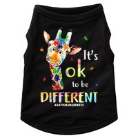 It's Ok To Be Different Autism Awareness Puzzle Giraffe Doggie Tank