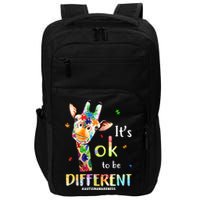 It's Ok To Be Different Autism Awareness Puzzle Giraffe Impact Tech Backpack