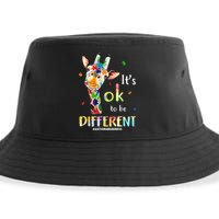 It's Ok To Be Different Autism Awareness Puzzle Giraffe Sustainable Bucket Hat