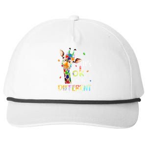 It's Ok To Be Different Autism Awareness Puzzle Giraffe Snapback Five-Panel Rope Hat