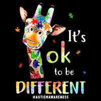 It's Ok To Be Different Autism Awareness Puzzle Giraffe Bucket Hat