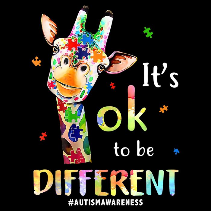 It's Ok To Be Different Autism Awareness Puzzle Giraffe Bucket Hat