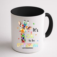 It's Ok To Be Different Autism Awareness Puzzle Giraffe Mug