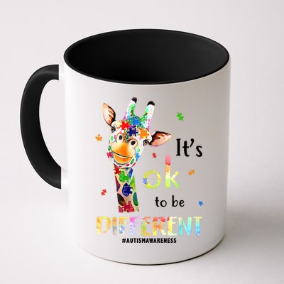 It's Ok To Be Different Autism Awareness Puzzle Giraffe Mug