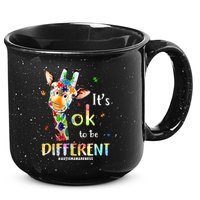 It's Ok To Be Different Autism Awareness Puzzle Giraffe 15oz Campfire Ceramic Mug