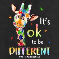 It's Ok To Be Different Autism Awareness Puzzle Giraffe Trucker Hat