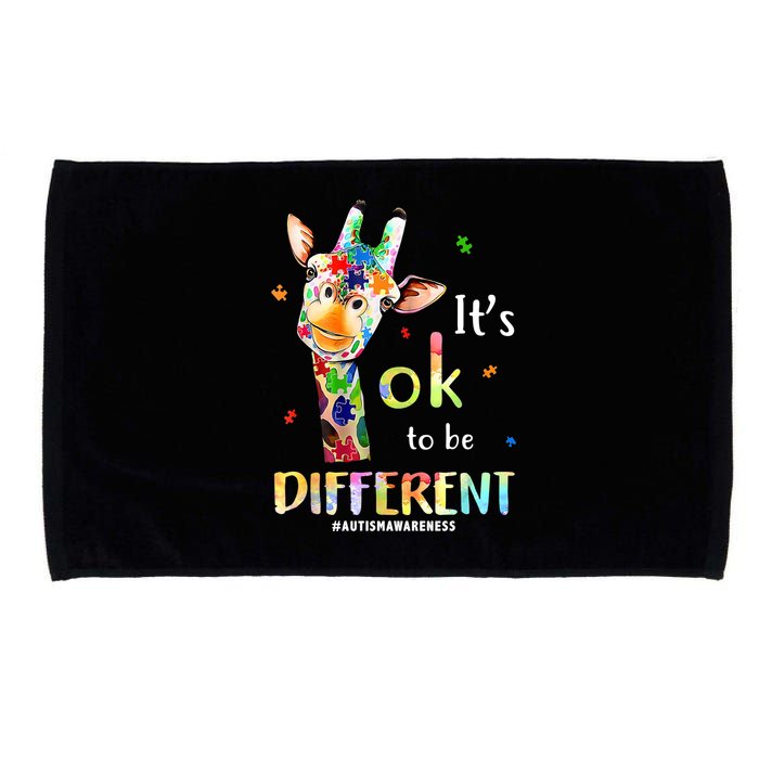 It's Ok To Be Different Autism Awareness Puzzle Giraffe Microfiber Hand Towel