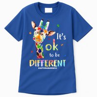 It's Ok To Be Different Autism Awareness Puzzle Giraffe Tall T-Shirt