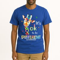 It's Ok To Be Different Autism Awareness Puzzle Giraffe Tall T-Shirt