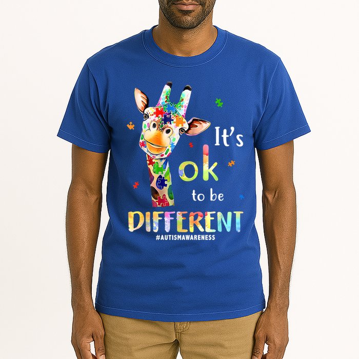 It's Ok To Be Different Autism Awareness Puzzle Giraffe Tall T-Shirt