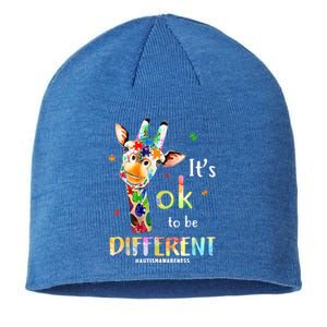 It's Ok To Be Different Autism Awareness Puzzle Giraffe Sustainable Beanie