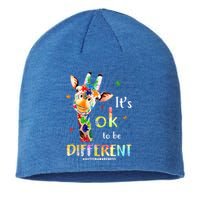 It's Ok To Be Different Autism Awareness Puzzle Giraffe Sustainable Beanie