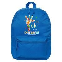 It's Ok To Be Different Autism Awareness Puzzle Giraffe 16 in Basic Backpack