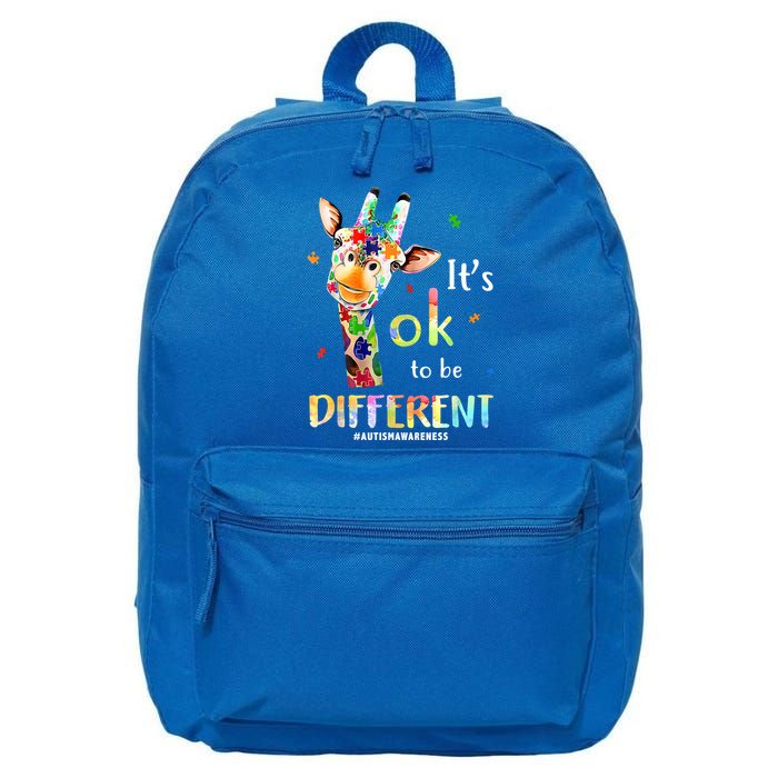 It's Ok To Be Different Autism Awareness Puzzle Giraffe 16 in Basic Backpack