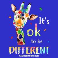 It's Ok To Be Different Autism Awareness Puzzle Giraffe 16 in Basic Backpack