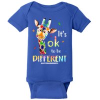 It's Ok To Be Different Autism Awareness Puzzle Giraffe Baby Bodysuit