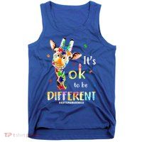 It's Ok To Be Different Autism Awareness Puzzle Giraffe Tank Top