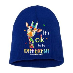 It's Ok To Be Different Autism Awareness Puzzle Giraffe Short Acrylic Beanie