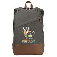 It's Ok To Be Different Autism Awareness Puzzle Giraffe Cotton Canvas Backpack