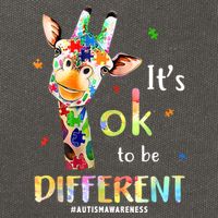 It's Ok To Be Different Autism Awareness Puzzle Giraffe Cotton Canvas Backpack