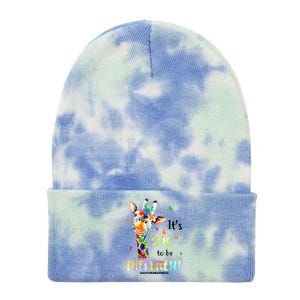 It's Ok To Be Different Autism Awareness Puzzle Giraffe Tie Dye 12in Knit Beanie