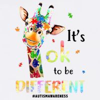 It's Ok To Be Different Autism Awareness Puzzle Giraffe Garment-Dyed Sweatshirt