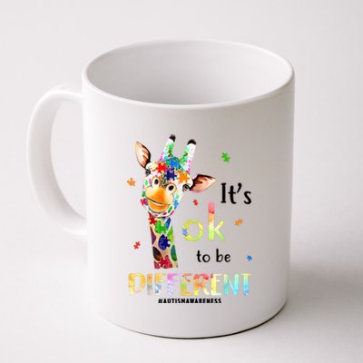 It's Ok To Be Different Autism Awareness Puzzle Giraffe Coffee Mug