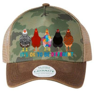ItS Ok To Be Different Cute Chicken Autism Awareness Month Cool Gift Legacy Tie Dye Trucker Hat