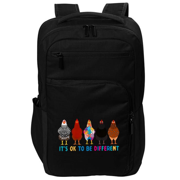 ItS Ok To Be Different Cute Chicken Autism Awareness Month Cool Gift Impact Tech Backpack