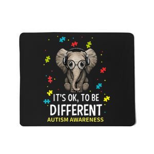 It's Ok To Be Different Autism Awareness Elephant Mousepad