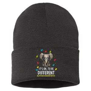 It's Ok To Be Different Autism Awareness Elephant Sustainable Knit Beanie