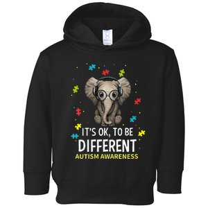 It's Ok To Be Different Autism Awareness Elephant Toddler Hoodie