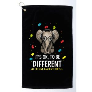 It's Ok To Be Different Autism Awareness Elephant Platinum Collection Golf Towel