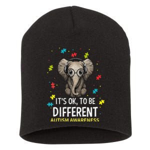 It's Ok To Be Different Autism Awareness Elephant Short Acrylic Beanie