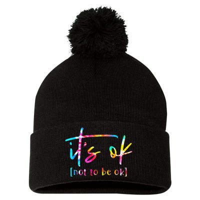 Its Ok To Not Be Okay Mental Health Awareness Month Pom Pom 12in Knit Beanie