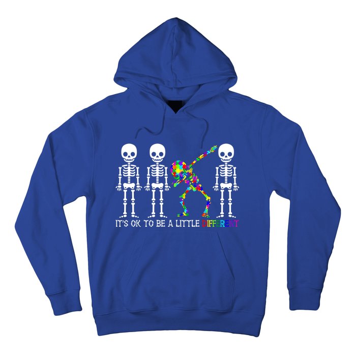 ItS Ok To Be A Little Different Autism Awareness Skeleton Gift Hoodie