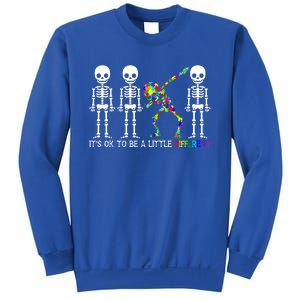 ItS Ok To Be A Little Different Autism Awareness Skeleton Gift Sweatshirt