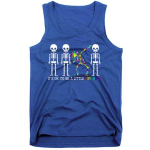 ItS Ok To Be A Little Different Autism Awareness Skeleton Gift Tank Top