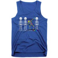 ItS Ok To Be A Little Different Autism Awareness Skeleton Gift Tank Top