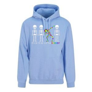 ItS Ok To Be A Little Different Autism Awareness Skeleton Gift Unisex Surf Hoodie