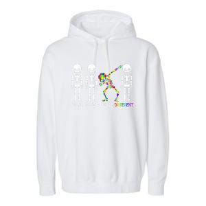 ItS Ok To Be A Little Different Autism Awareness Skeleton Gift Garment-Dyed Fleece Hoodie