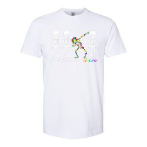 ItS Ok To Be A Little Different Autism Awareness Skeleton Gift Softstyle CVC T-Shirt