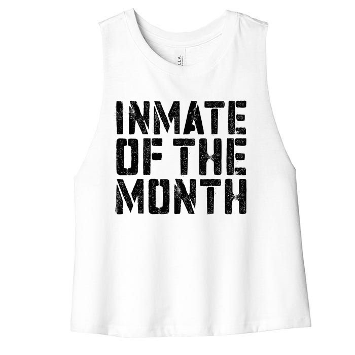 Inmate Of The Month Prisoner Costume Women's Racerback Cropped Tank