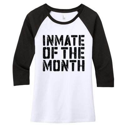 Inmate Of The Month Prisoner Costume Women's Tri-Blend 3/4-Sleeve Raglan Shirt