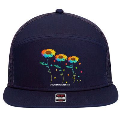 Its Ok To Be Different Autism Awareness Acceptance 7 Panel Mesh Trucker Snapback Hat
