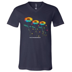 Its Ok To Be Different Autism Awareness Acceptance V-Neck T-Shirt